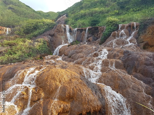 waterfall in mountains