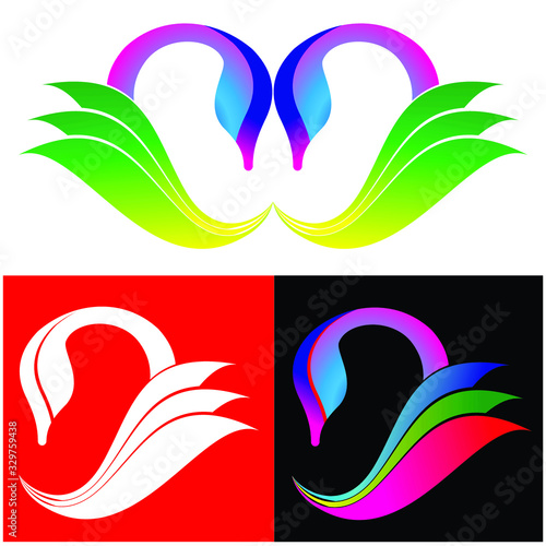 Fototapeta Naklejka Na Ścianę i Meble -  swan logo design colorful for fashion and jewelry business