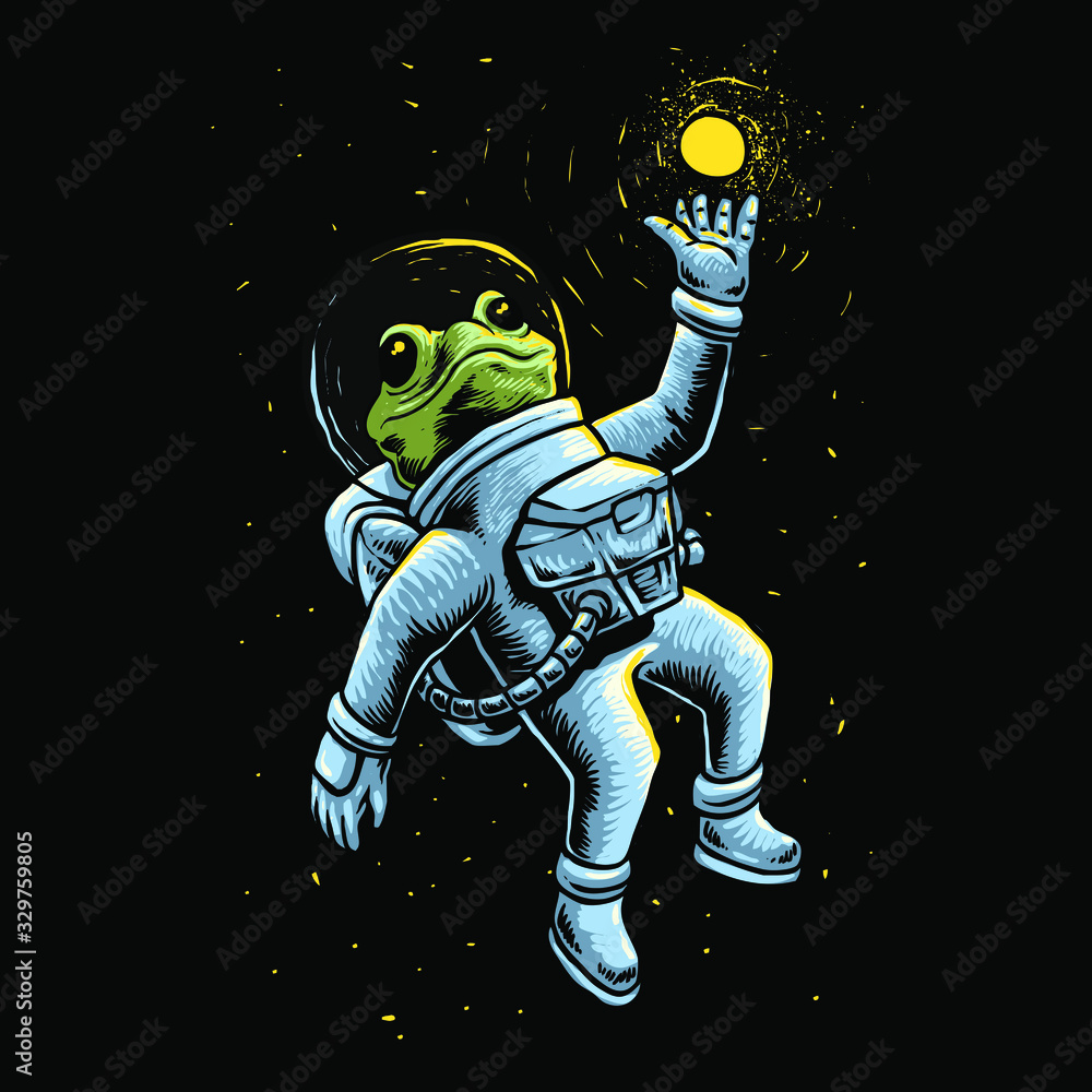 Space frog astronaut vector illustration Space frog astronaut vector illustration