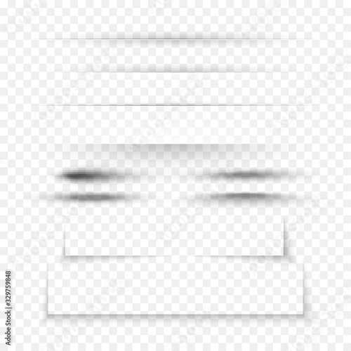 Set Of Round And Square Shadows And Dividers With Transparency For Your Design. Vector Illustration 