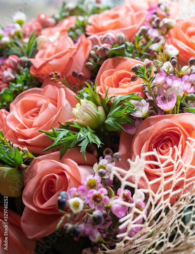 Beautiful cream flowers bouquet