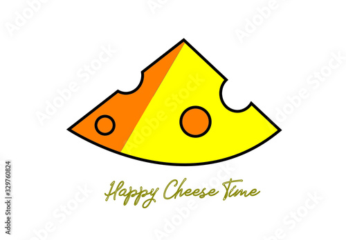 Pizza Slice with Cheese and the text Happy Cheese Time