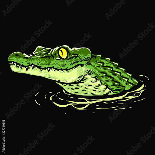 Baby crocodile head vector illustration