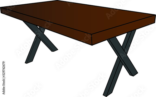 wooden table isolated on white background