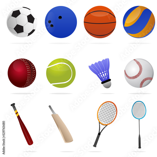set of sports icons vector art design