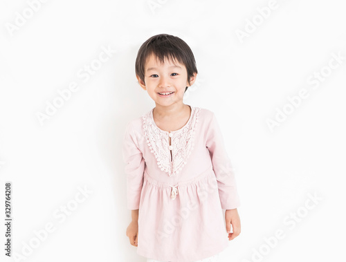 Portrait of beautiful asian cute girl smile