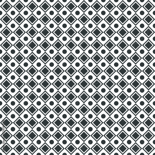 Abstract seamless geometric vector pattern. Squares and circles.