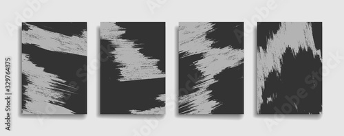 abstract grungy background with black grey color. grunge texture brushstroke. ink splat shape pattern for banner cover backdrop. cement plaster like modern background