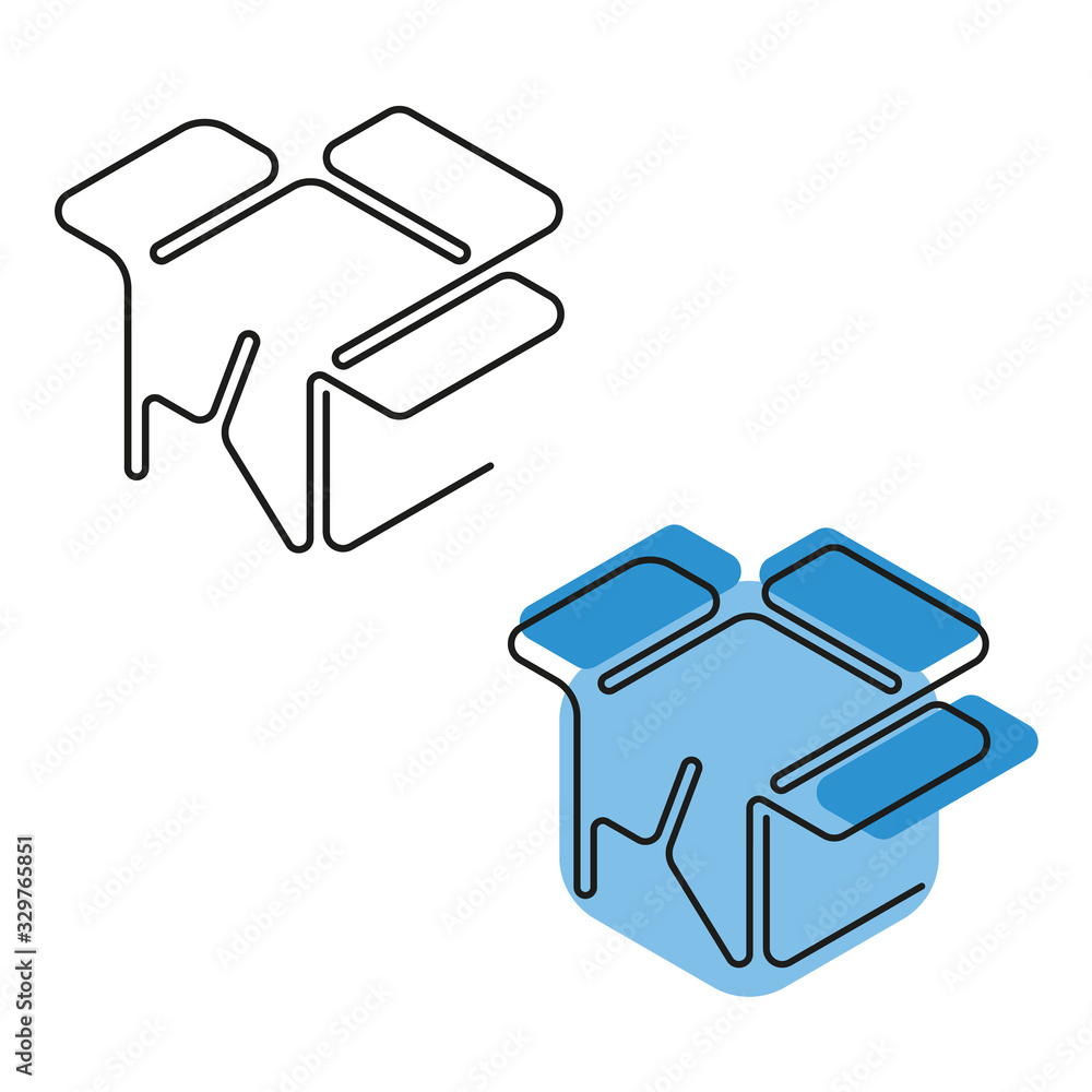 Logo for packaging (corrugated cardboard) company in the form of boxes, boxes, cubes. Logo for packaging (corrugated cardboard) company in the form of boxes, boxes, cubes.