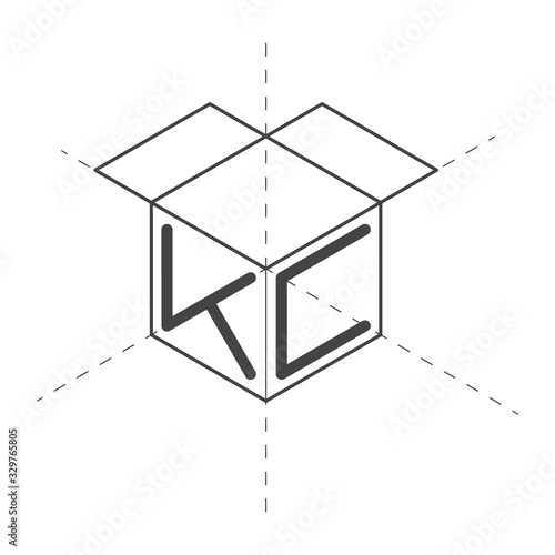 Logo for packaging (corrugated cardboard) company in the form of boxes, boxes, cubes.
