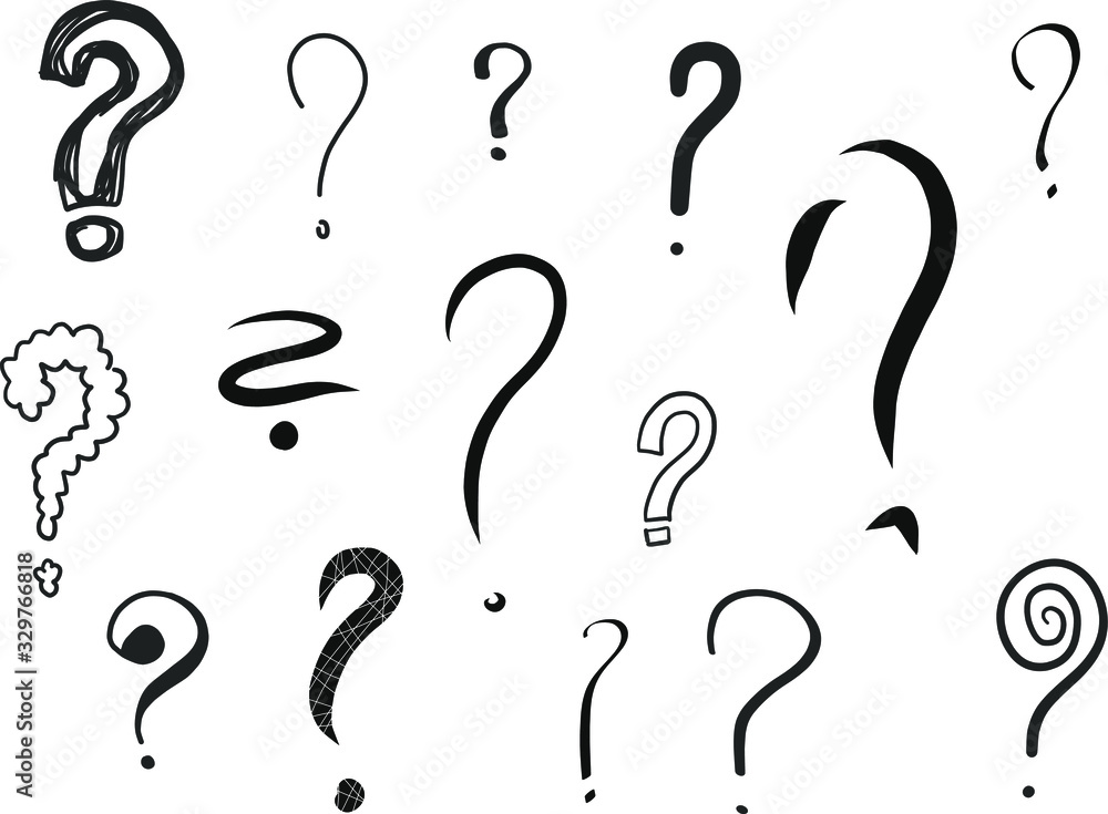 question marks black hand drawings interrogation points drawn sign symbol icons vector illustration question marks black hand drawings interrogation points drawn sign symbol icons vector illustration
