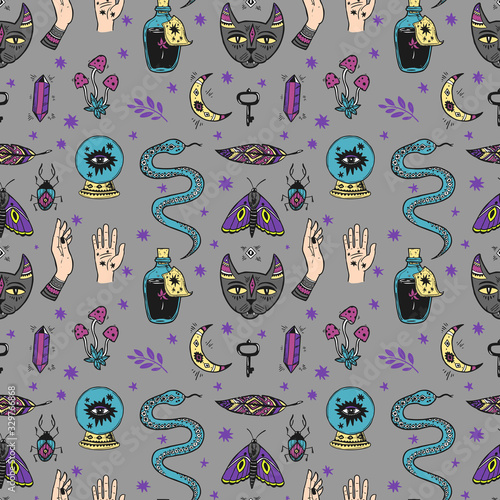 Magic elments. Hand drawn vector  set of sacred symbol.