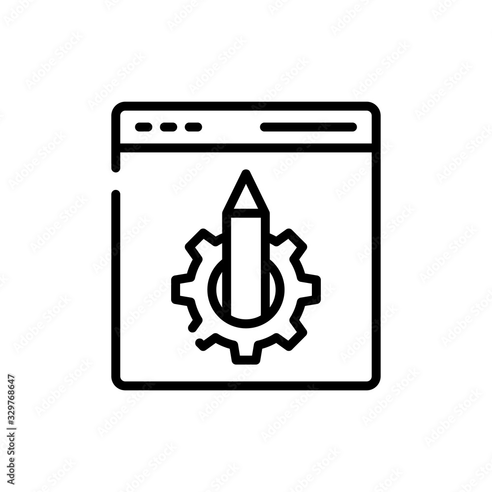 Content Management icon Vector illustration Line Design and Development style icon Content Management icon Vector illustration Line Design and Development style icon