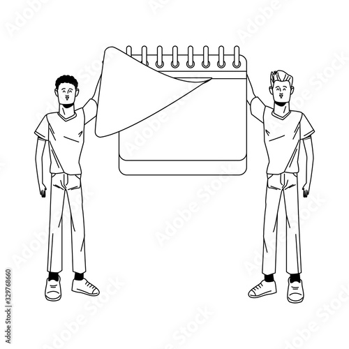 interracial men lifting calendar reminder