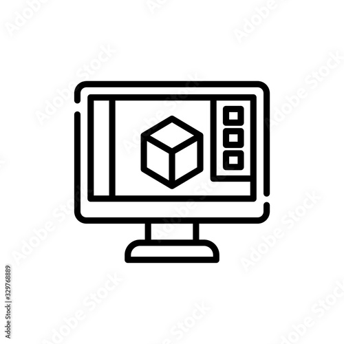 Graghics Software icon Vector illustration Line Design and Development style icon 