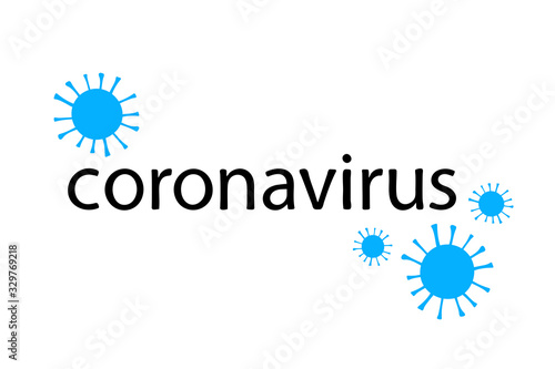 Novel Coronavirus vector lettering, symbol. Hand-drawn Sign 2019-nCoV, MERS-Cov isolated on white background. Stylized medical illustration. Abstract virus model logotype. Pandemic Coronavirus Banner