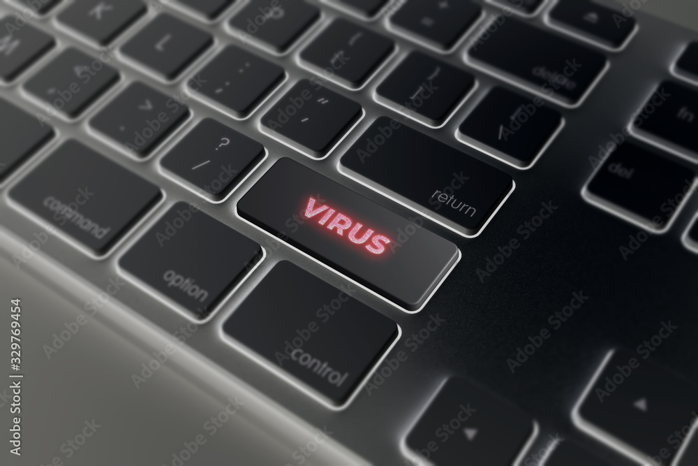 computer virus from internet, with message on enter key of keyboard. computer virus from internet, with message on enter key of keyboard.