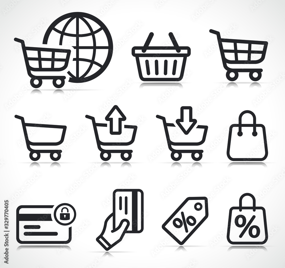 Vector ecommerce icons symbol set Vector ecommerce icons symbol set