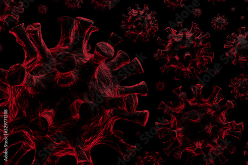 Coronavirus 2019-ncov flu infection 3D medical illustration.