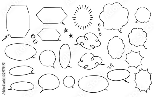 線のみの手描きの吹き出し