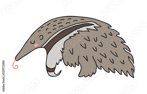Cute sleeping anteater