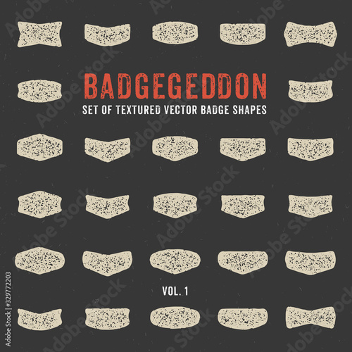 Mega set of textured vector badge shapes and logo elements