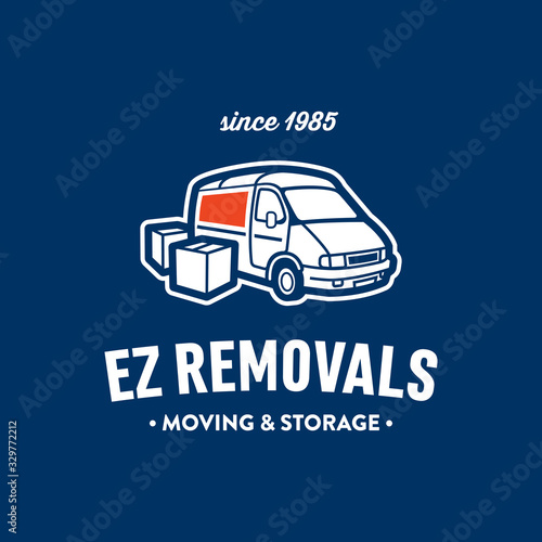 Retro illustration of truck and boxes