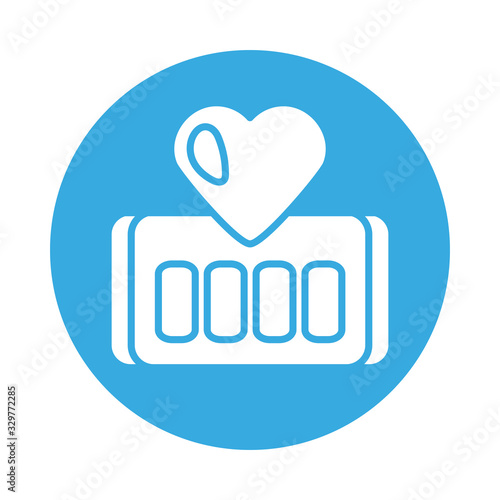 heart level , silhouette style icon