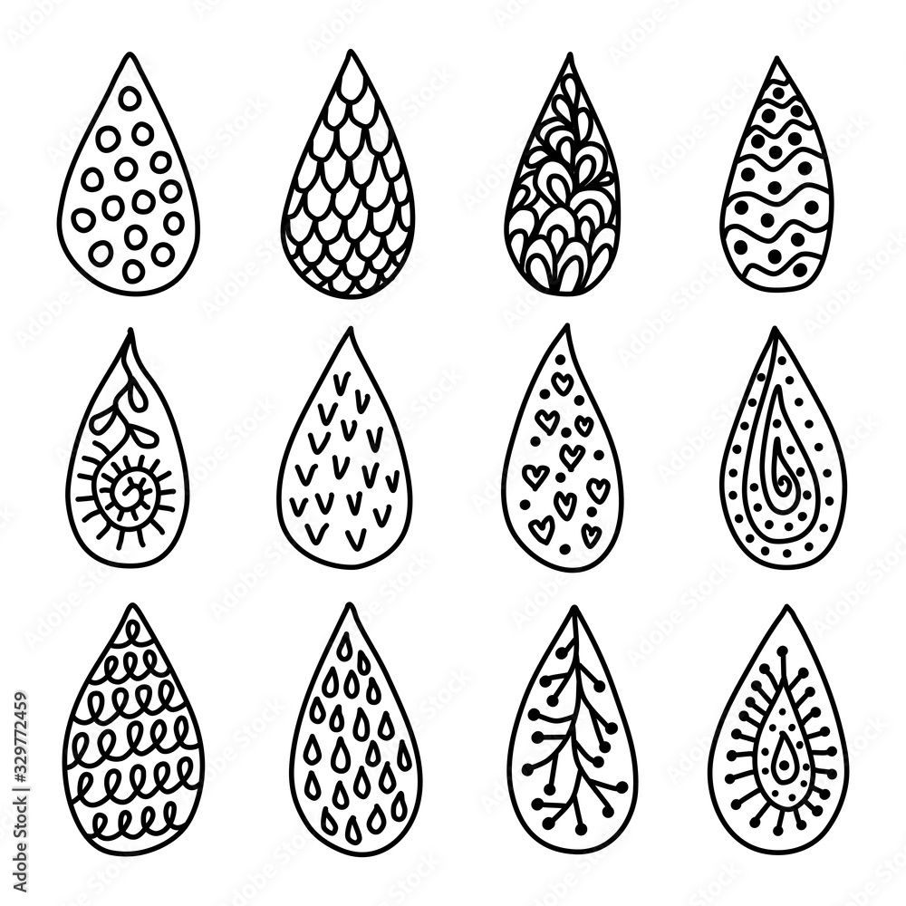 Drop icons and sign set vector illustration Drop icons and sign set vector illustration