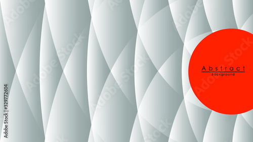 Abstract geometric on 3d shapes composition background. Design highlights the balance of clarity and disorder with bright orange circles amid a flurry of graphics.