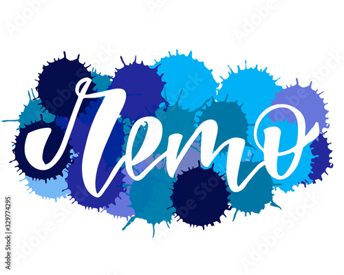 Leto - summer in Russian. Modern handlettering text. Design print for postcard, label, logo, sign, emblem, sticker, poster, badge, clothers. Vector illustration on background
