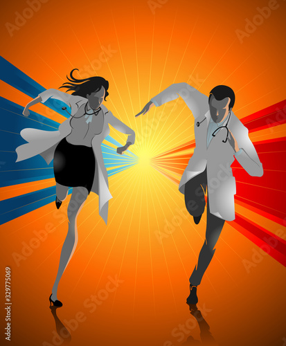Doctors Running to Answer Emergency Case