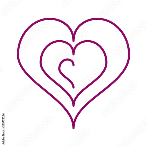 cute heart, line style icon