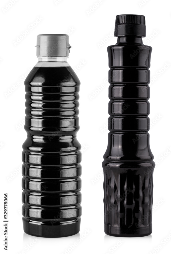 Soy sauce bottle isolated on white Soy sauce bottle isolated on white