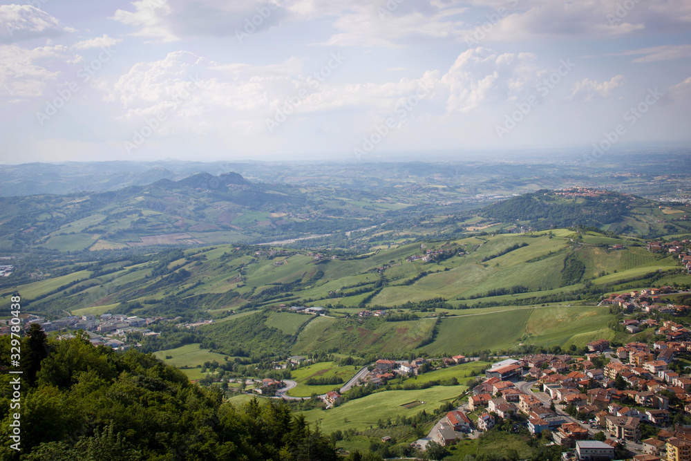  panorama from monte titano in republic of san marino