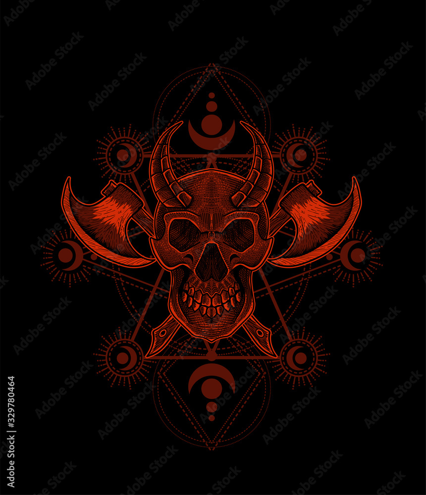 vector illustration Scary demon skull good for T-shirt. vector illustration Scary demon skull good for T-shirt.