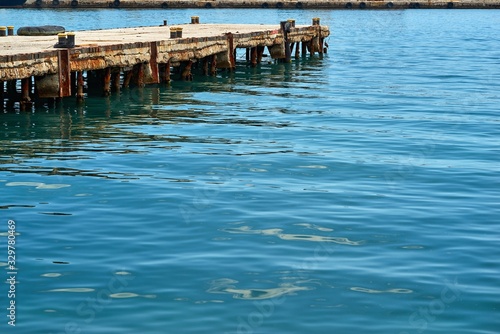 Canvas Print old concrete berth for boats
