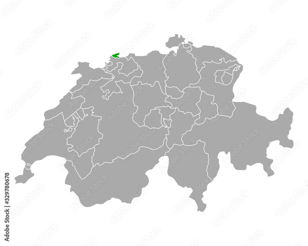 Karte von Basel-Stadt in Schweiz