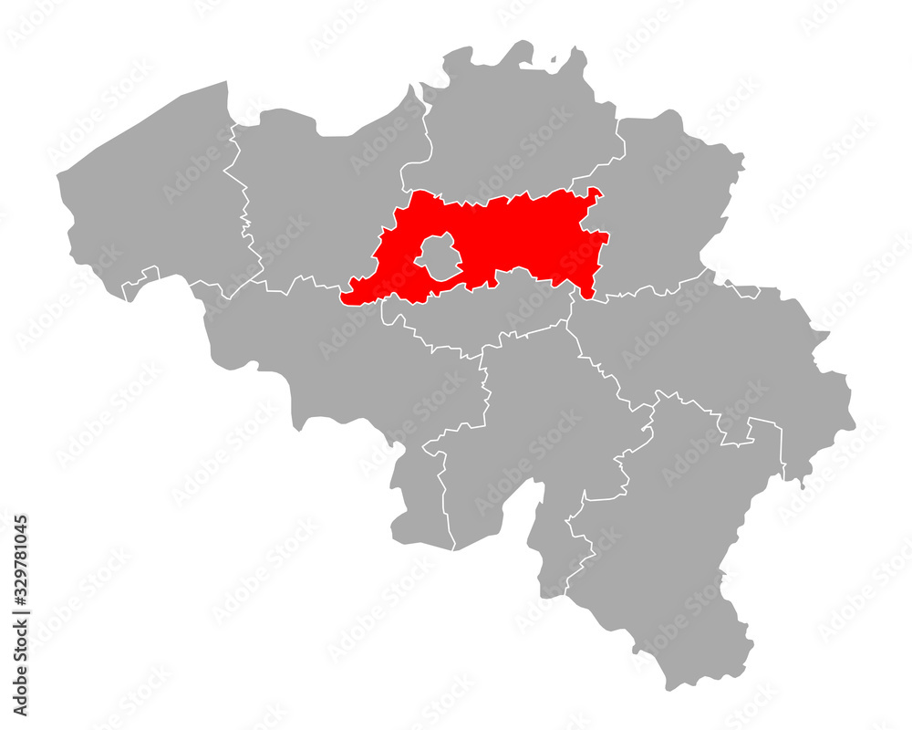 Karte von Flämisch-Brabant in Belgien Karte von Flämisch-Brabant in Belgien