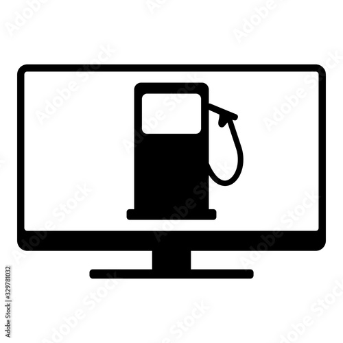Tankstelle und Monitor