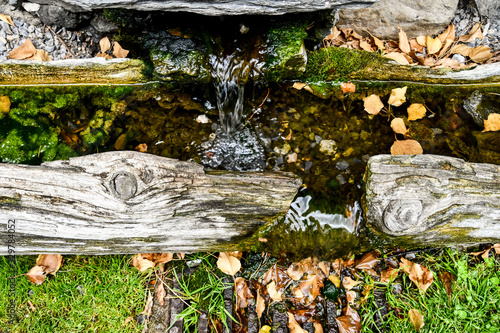 waterfall in japanese garden, photo as a background