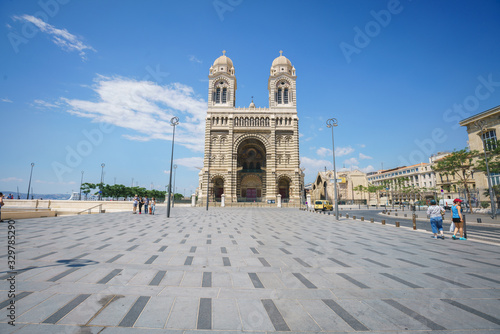 Marseille Cathedral and the square in front in Marseille