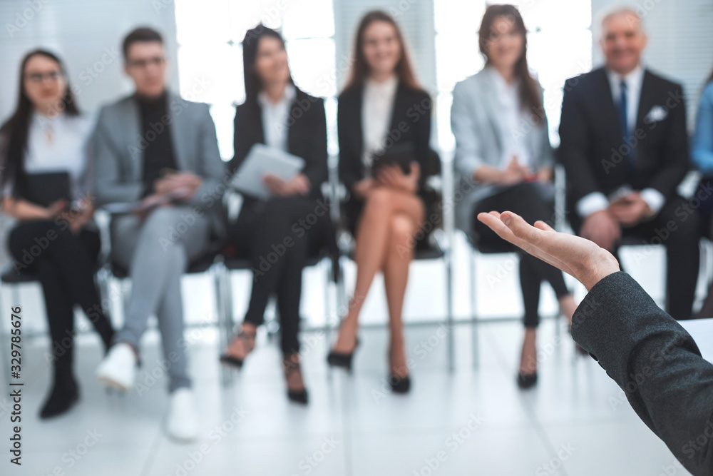 group of employees at a working meeting with the project Manager group of employees at a working meeting with the project Manager