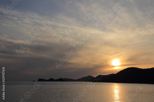 愛媛県須ノ川　夕日