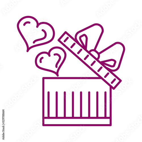 gift box, line style icon