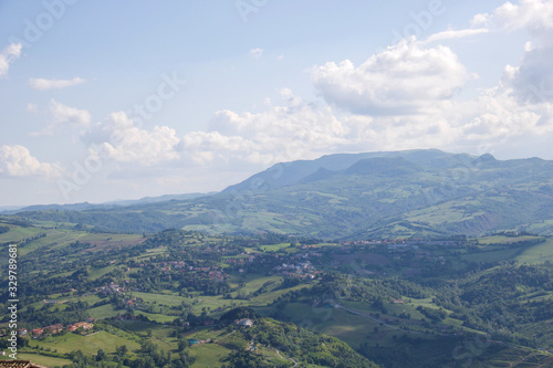 Fototapeta Naklejka Na Ścianę i Meble -  romagna hills in spring view from republic of san marino