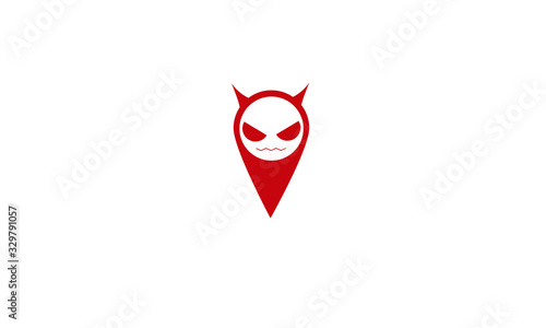 scary danger pin pointer caution signal icon