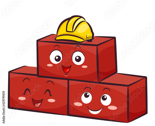 Mascot Brick Hard Hat Illus...