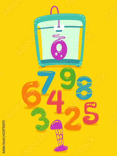 Printer Numbers 3D Illustra...