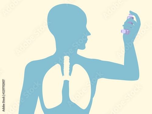 Silhouette Man Lungs Inhale...